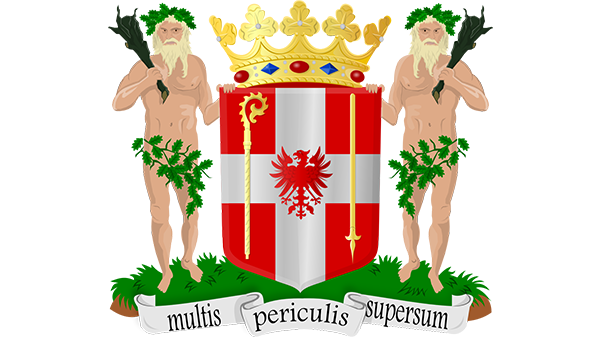 Wapen gemeente Coevorden - in kleur op transparante achtergrond - 600 * 337 pixels 
